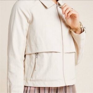 Elegant Women's Cream Utility Jacket